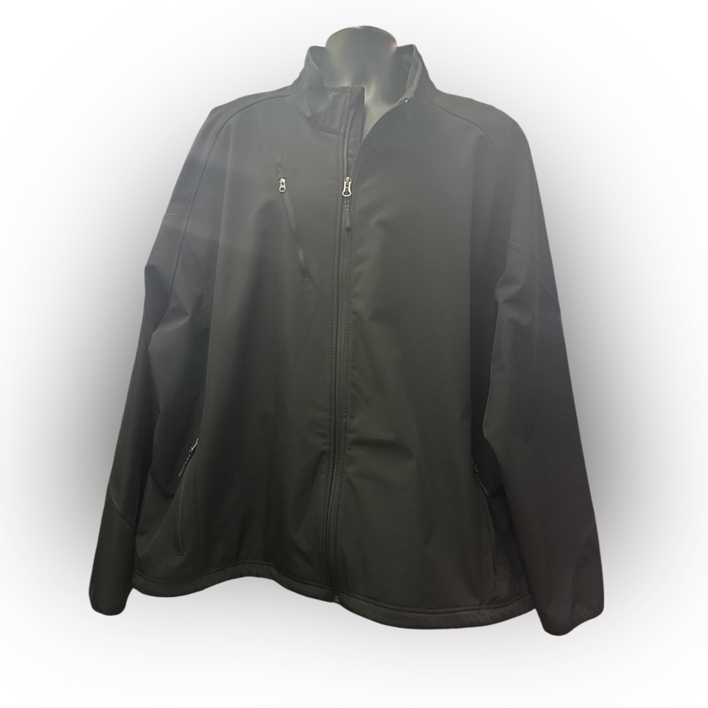 Black Textured Soft Shell Jacket - image 1